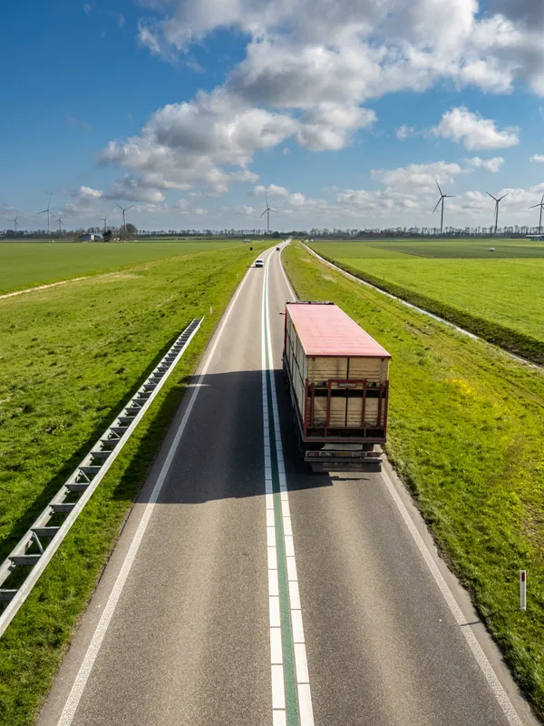 Freight by roads illustration